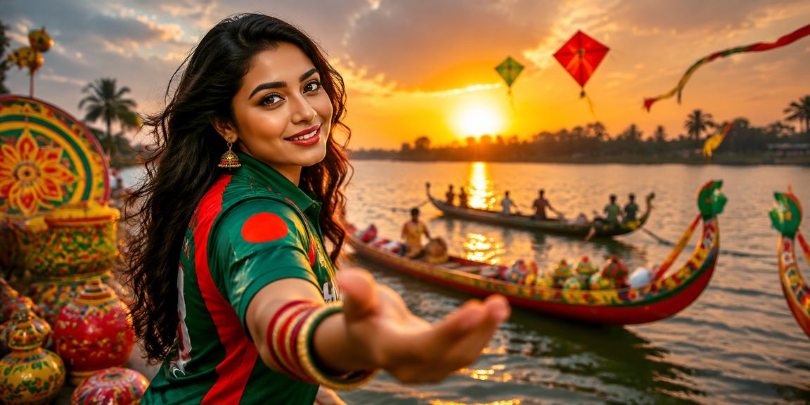 Bangladeshi user enjoying cricket betting during Pohela Boishakh in Rangpur